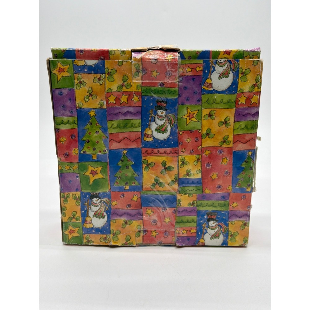 Sweet Shoppe Christmas Snowman Salad Plates Set of 4 Multicolor 3041-46